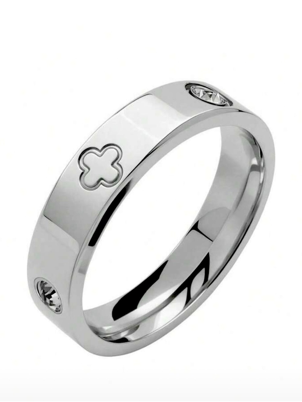 Elegant Silver Clover ring